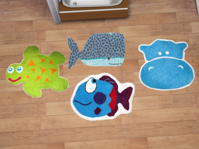 Sims 4 Wall stickers and kids rugs at Akai Sims