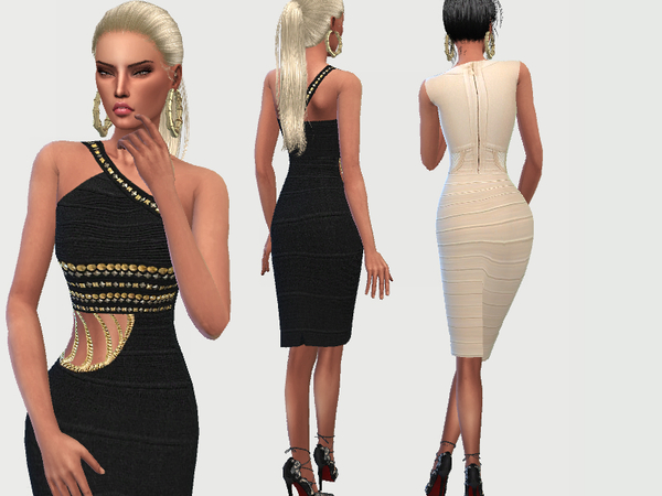 Sims 4 Classy Bandage Dresses by Puresim at TSR