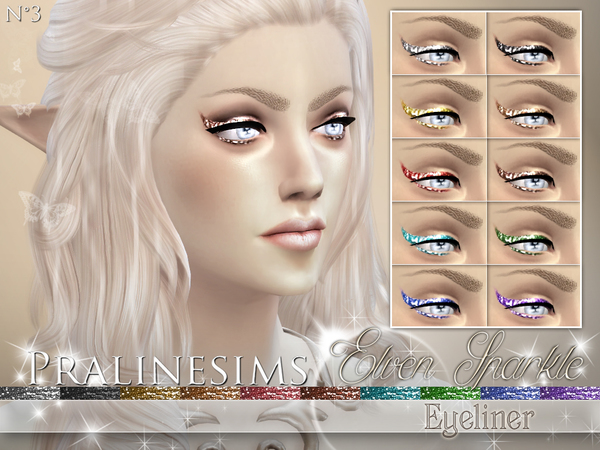 Sims 4 Elven Sparkle Eyeliner by Pralinesims at TSR