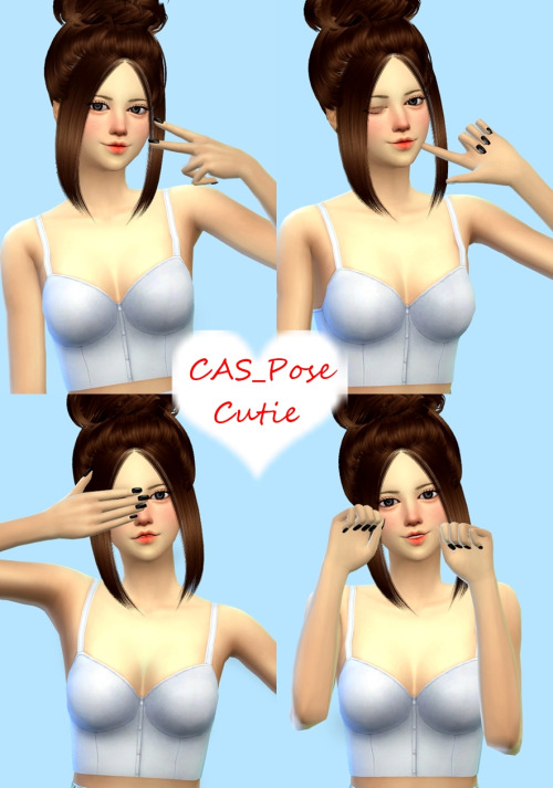 Sims 4 CAS Pose Cutie Female at Sim Mu