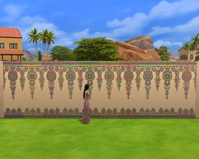 Sims 4 Indian style walls at Mara45123