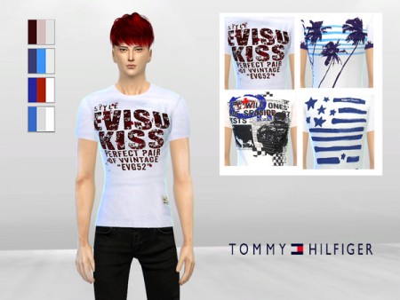 In Blue Men's Graphic Tees by McLayneSims at TSR » Sims 4 Updates