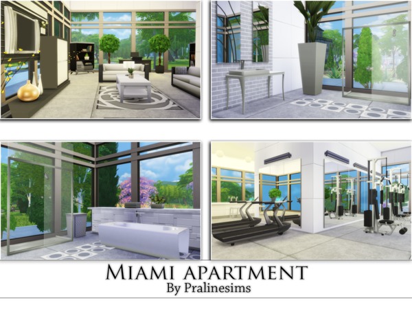 Sims 4 Miami Apartment by Pralinesims at TSR