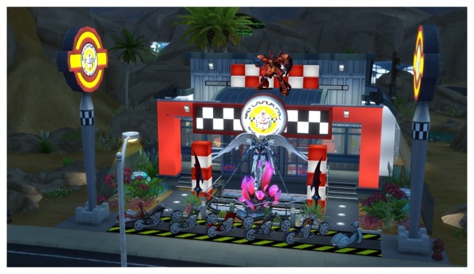 Sims 4 The Launch Pad Bar & Grill: A Turbo Career Build at SimDoughnut