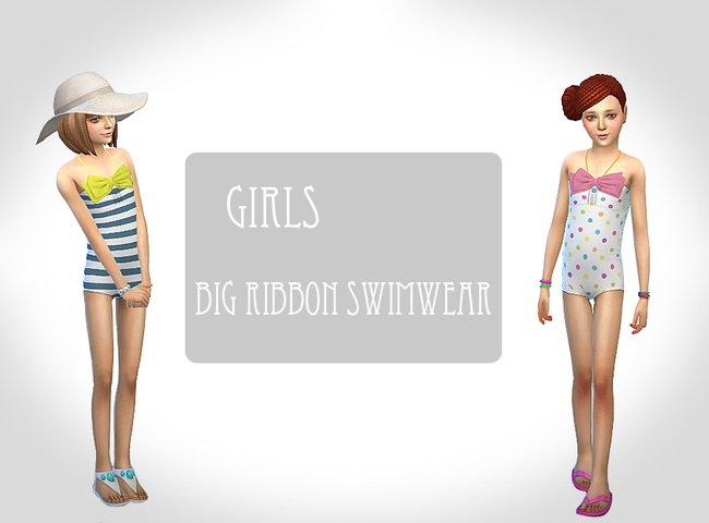 Sims 4 Big ribbon swimwear at ChiisSims – Chocolatte Sims