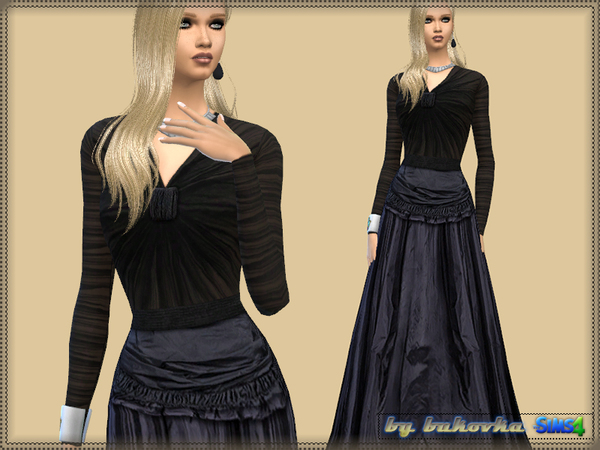 Sims 4 Dress Valencia by bukovka at TSR