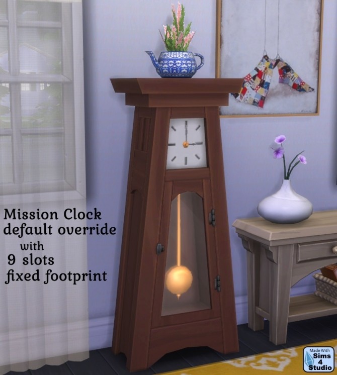 Sims 4 EA Mission clock with slots and fixed footprint by OM at Sims 4 Studio