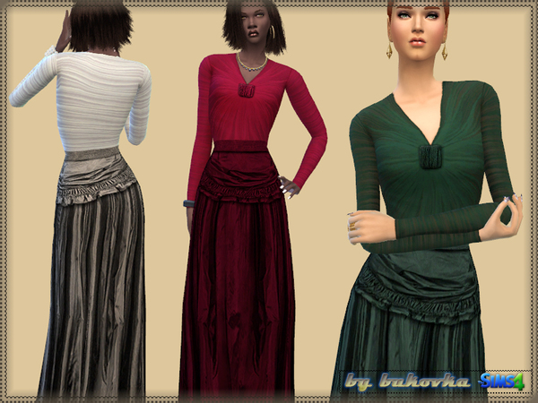 Sims 4 Dress Valencia by bukovka at TSR