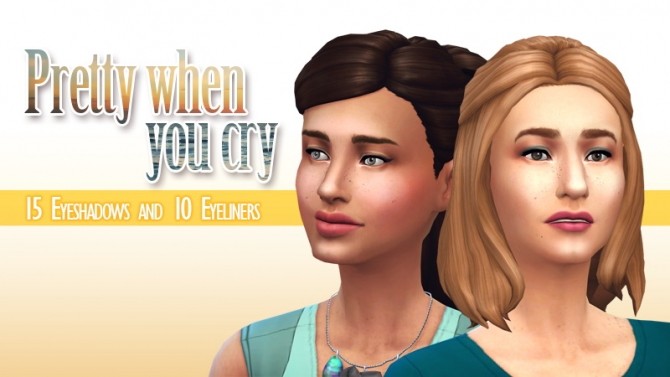 Sims 4 Pretty When You Cry Eyeshadows and Eyeliners set at Down in Simsland