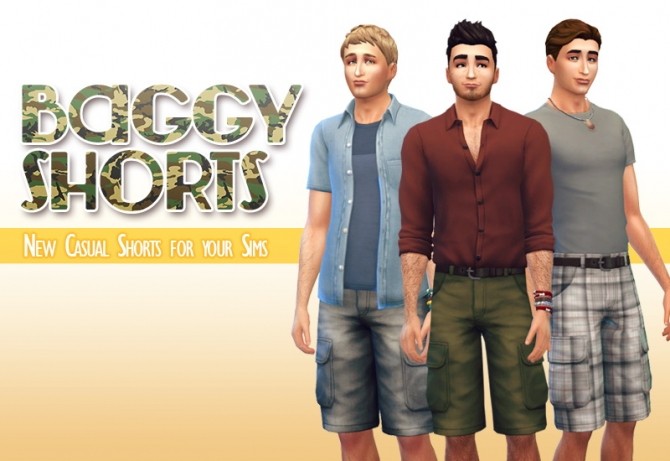 Sims 4 Casual Baggy Shorts at Down in Simsland