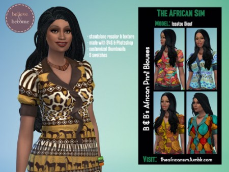 Believe & Become’s paintings and tops at The African Sim » Sims 4 Updates