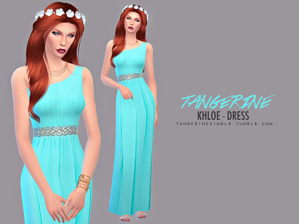 Sims 4 Khloe Dress by tangerinesimblr at TSR