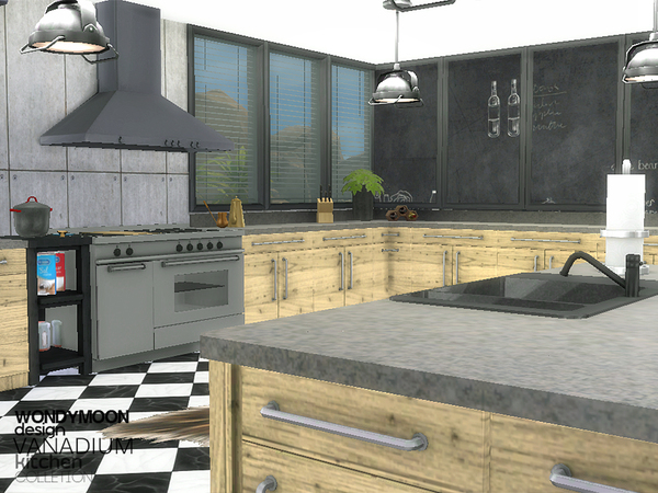 Sims 4 Vanadium Kitchen by wondymoon at TSR