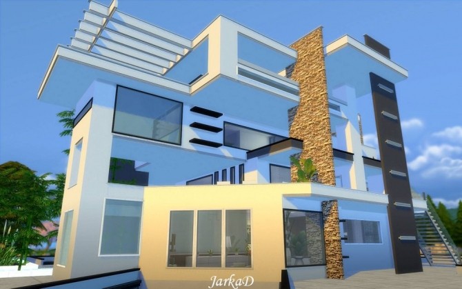Sims 4 LUREN modern villa at JarkaD Sims 4 Blog