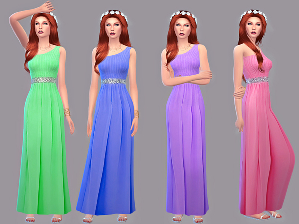 Sims 4 Khloe Dress by tangerinesimblr at TSR