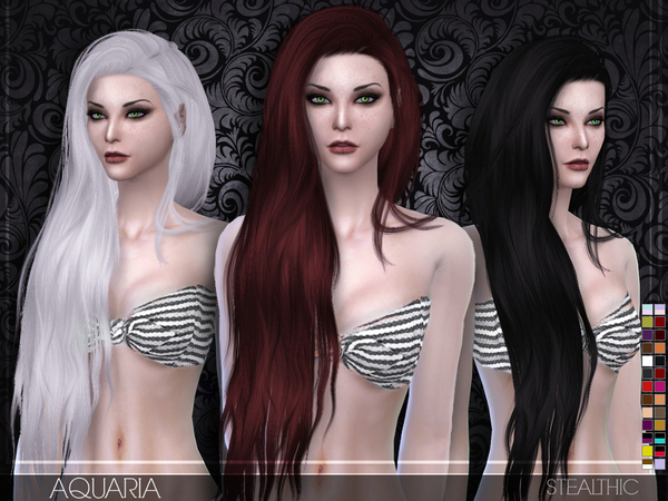 Sims 4 Aquaria Female Hair by Stealthic at TSR