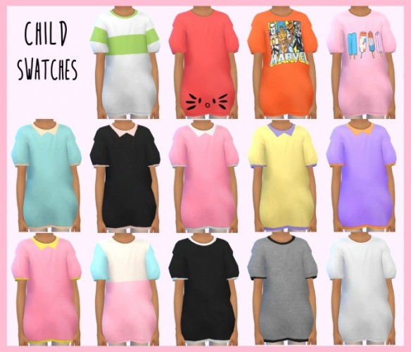 Oversized t-shirts all ages at Dani Paradise » Sims 4 Updates