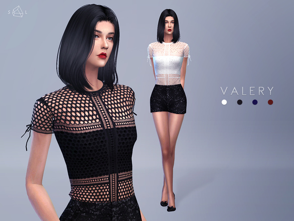 Sims 4 Panelled Lace Tee VALERY by starlord at TSR