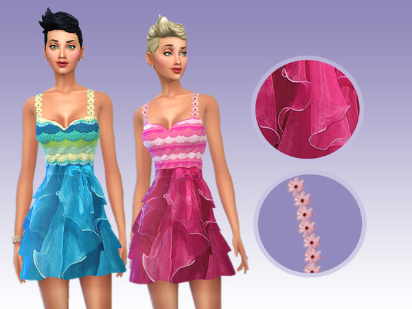 Sims 4 Cute Ruffle dress by RobertaPLobo at TSR
