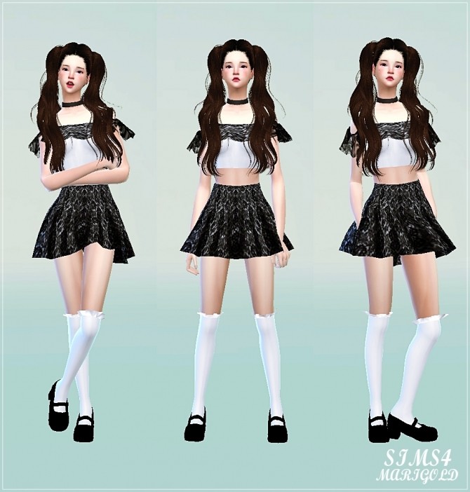 Sims 4 Flared mini skirt at Marigold