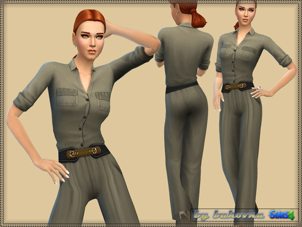 Sims 4 Safari Jumpsuit by bukovka at TSR