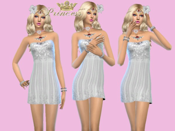 Sims 4 White summer dress by Celeste25 at TSR