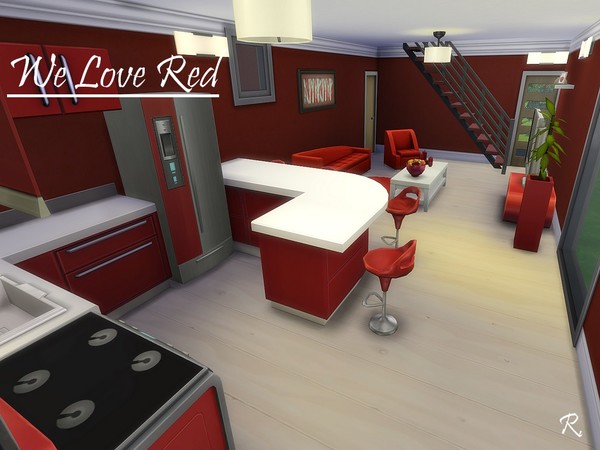 Sims 4 We Love Red City House by CyberReb at TSR