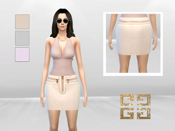 Sims 4 Celestine Zipper Skirt by McLayneSims at TSR