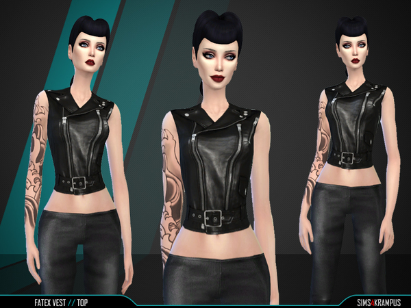 Sims 4 Fatex Vest Top by SIms4Krampus at TSR