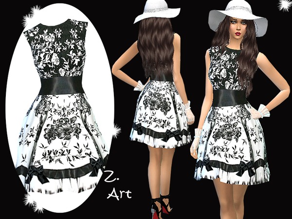 Sims 4 Ascot dress by Zuckerschnute20 at TSR