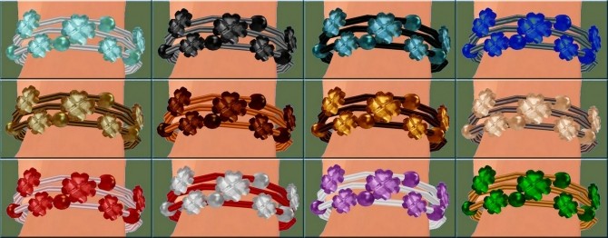 Sims 4 12 recolors of NataliS Good luck bracelet by Sauris at TSR