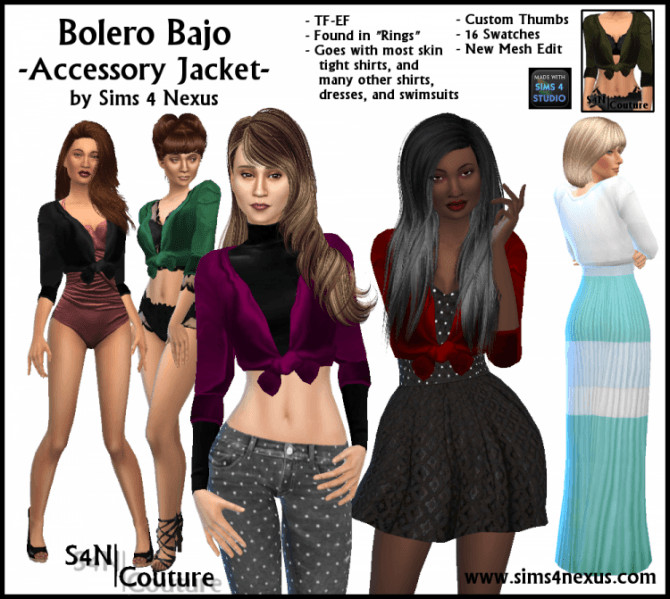 Sims 4 Bolero Bajo by SamanthaGump at Sims 4 Nexus