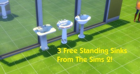 3 Free Standing Sinks by simmythesim at Mod The Sims