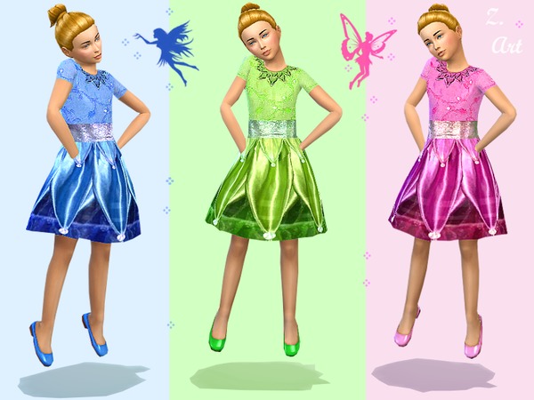Sims 4 Little Fairy dress by Zuckerschnute20 at TSR