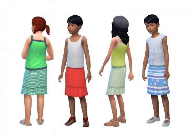 Sims 4 Knee Length Summer Skirts by plasticbox at Mod The Sims