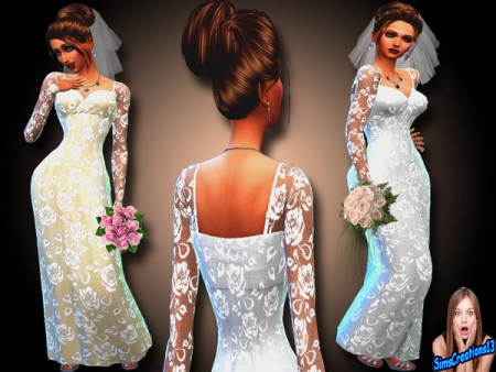 Long Lace Wedding Dress by SIMSCREATIONS13 at TSR
