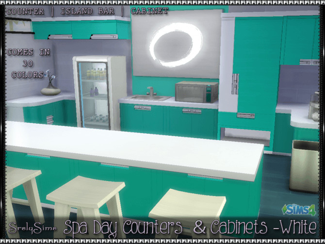 Sims 4 Spa Day Counters & Cabinets White at SrslySims