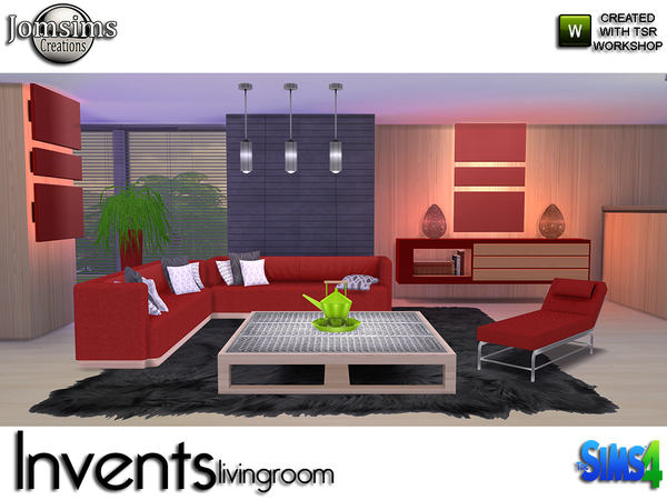 Sims 4 Invents Living Room by jomsims at TSR
