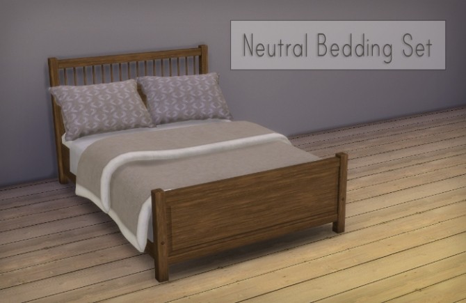 Sims 4 Neutral beddings, blankets and pillows at Simsrocuted