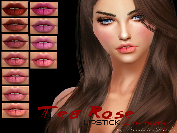 Sims 4 Tea Rose Lipstick with teeth by Baarbiie GiirL at TSR