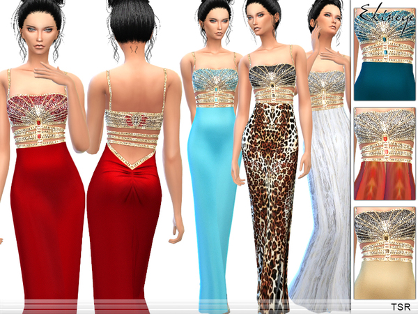 Sims 4 Exotic Jeweled Bodice Evening Gown by ekinege at TSR