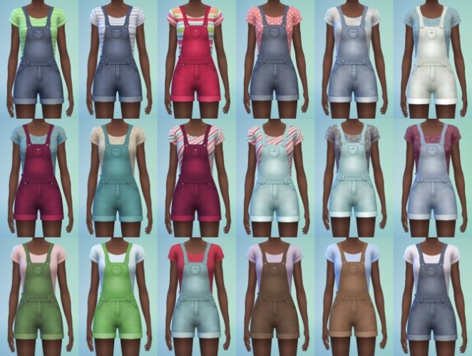 Short overalls by Amylet at Mod The Sims » Sims 4 Updates