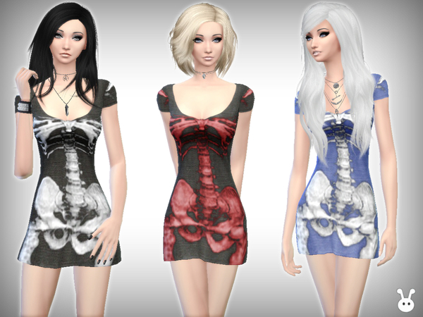 Sims 4 Bone Dress by XxNikkibooxX at TSR