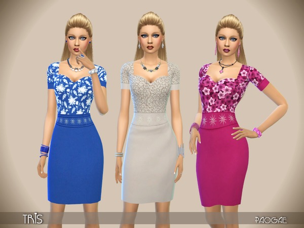 Sims 4 Tris dresses by Paogae at TSR