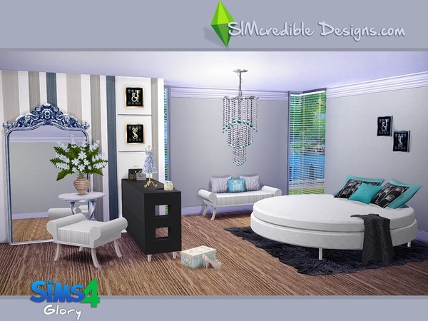 Sims 4 Glory bedroom by SIMcredible! at TSR