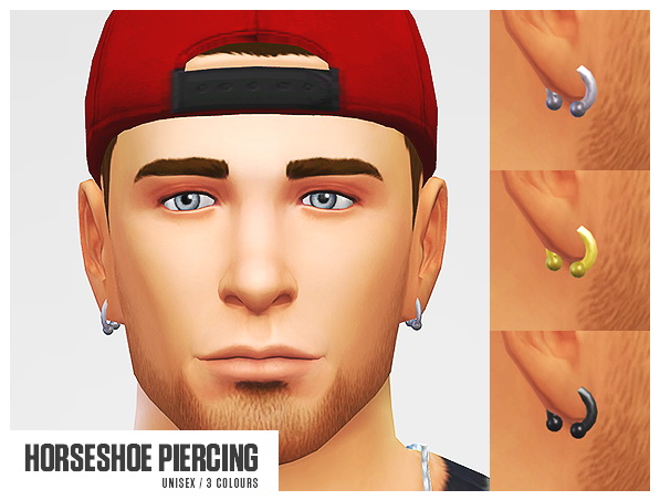 Sims 4 Horseshoe piercing & chainlink necklace at LumiaLover Sims