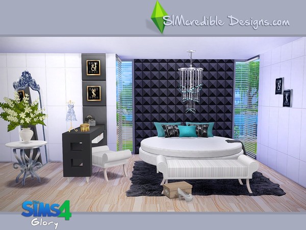 Sims 4 Glory bedroom by SIMcredible! at TSR