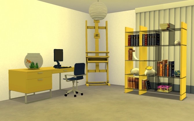 Sims 4 Modern Bed/Study Room by g1g2 at Mod The Sims