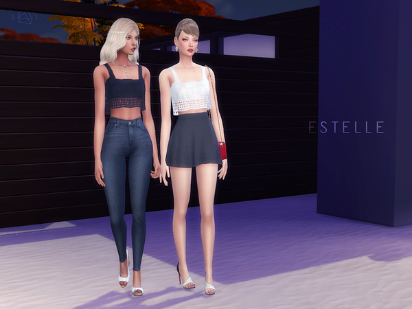 Sims 4 Cropped Tank Top ESTELLE by starlord at TSR