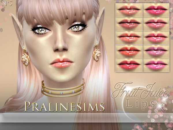 Sims 4 Fruit Juice Lips by Pralinesims at TSR